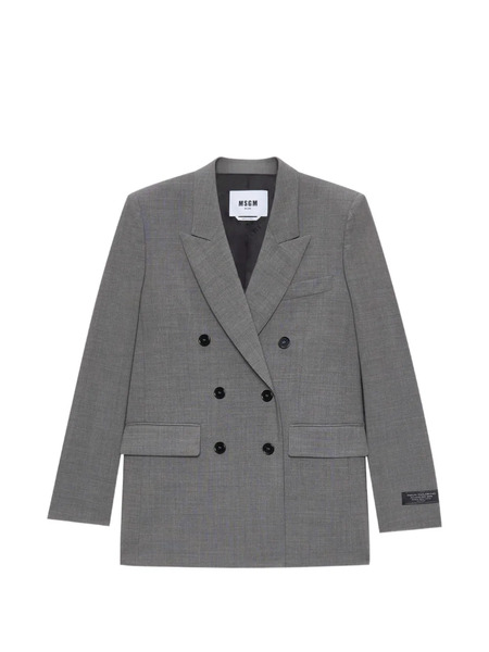 Msgm Double-breasted Blazer - Grey 