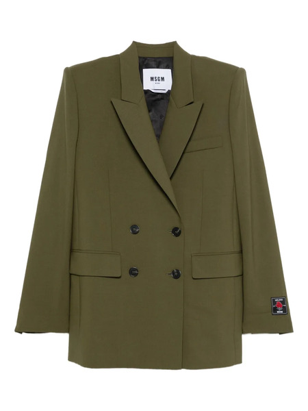  Msgm Double-breasted Flap-pocket Blazer - Green 