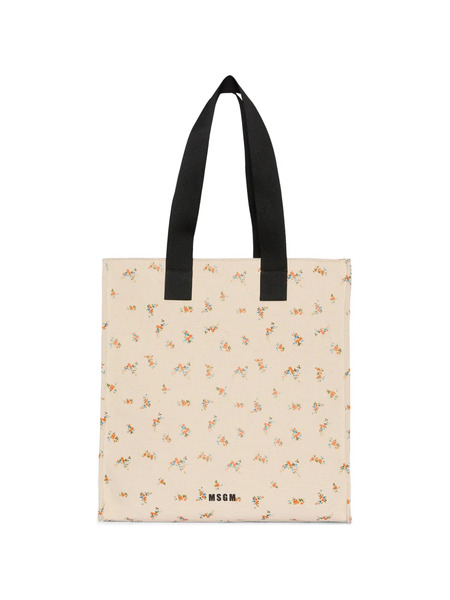  Msgm Floral-pattern Tote Bag - Neutrals 