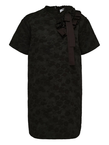  Msgm Floral-print Ruffled Mini Dress - Black 