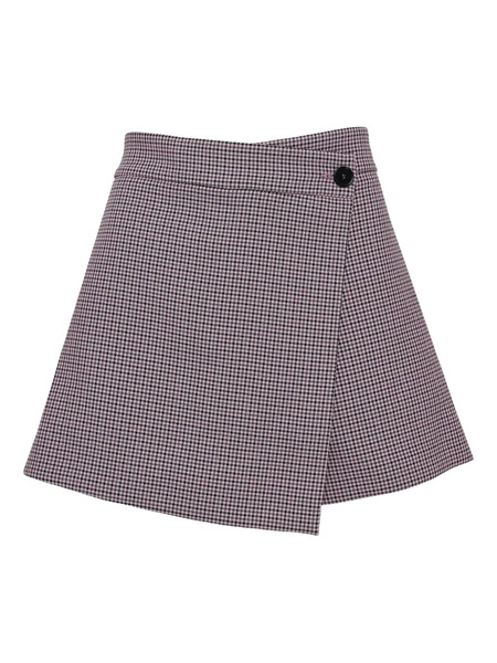  Msgm Fold-detail Check Shorts - Pink 