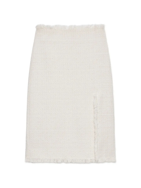  Msgm Frayed Slit Midi Skirt - Neutrals 