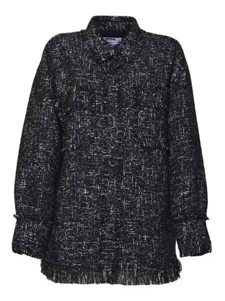  Msgm Fringed Shirt - Black 