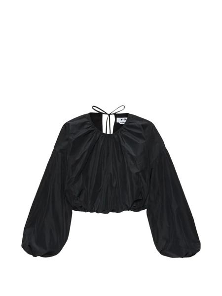  Msgm Gathered Balloon-sleeves Blouse - Black 