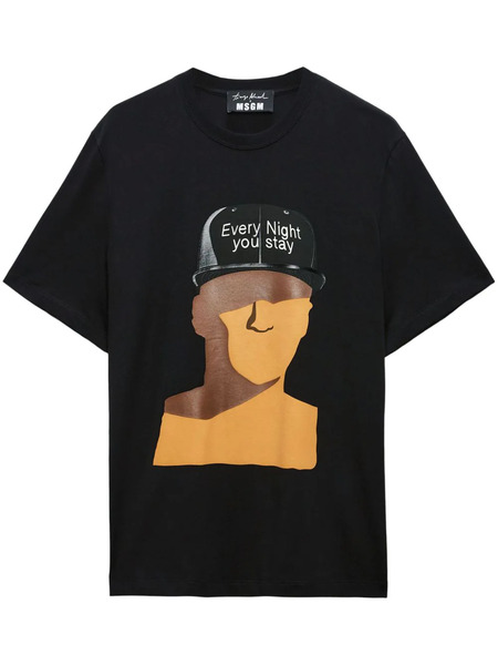  Msgm Graphic-print T-shirt - Black 