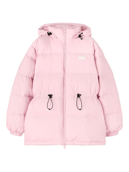  Msgm Hooded Drawstring Coat - Pink 