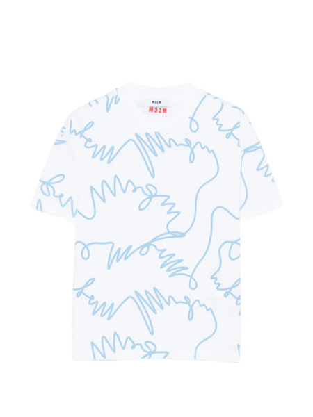  Msgm Kids Abstract-print T-shirt - White 