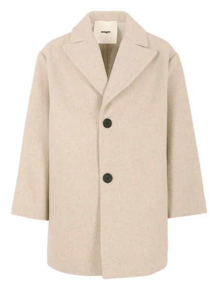  Msgm Kids Buttoned Coat - Neutrals 