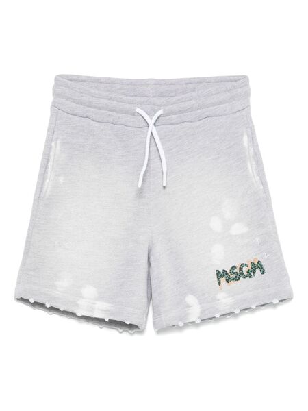  Msgm Kids Distressed Shorts - Grey 