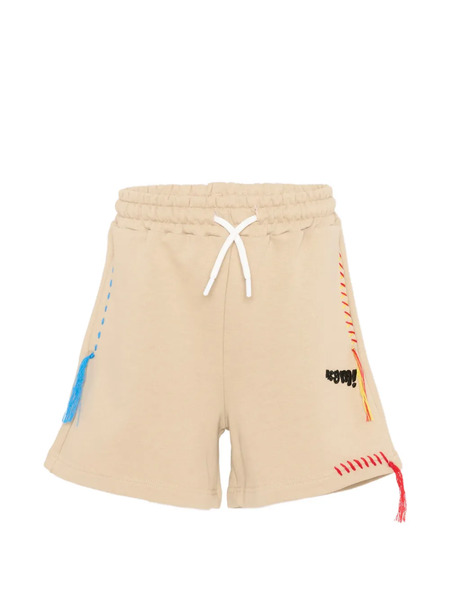  Msgm Kids Drawstring Athletic Shorts - Neutrals 