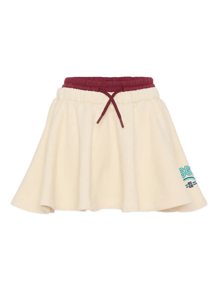  Msgm Kids Drawstring Logo-print Skirt - Neutrals 