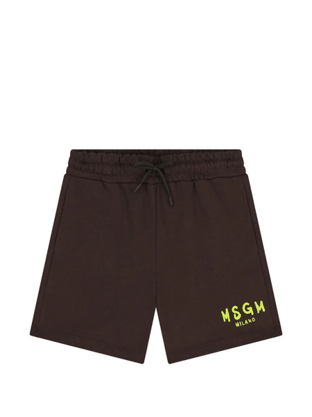  Msgm Kids Drawstring Pocket Shorts - Brown 