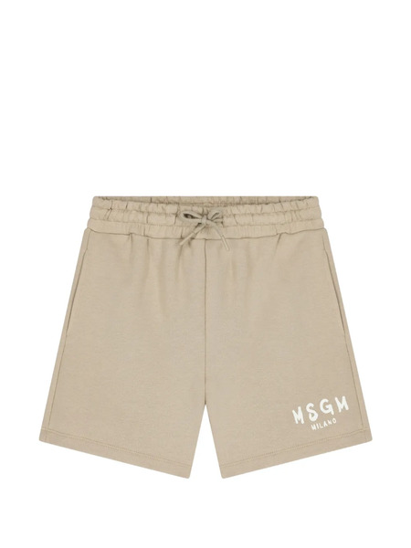  Msgm Kids Drawstring Pocket Shorts - Neutrals 