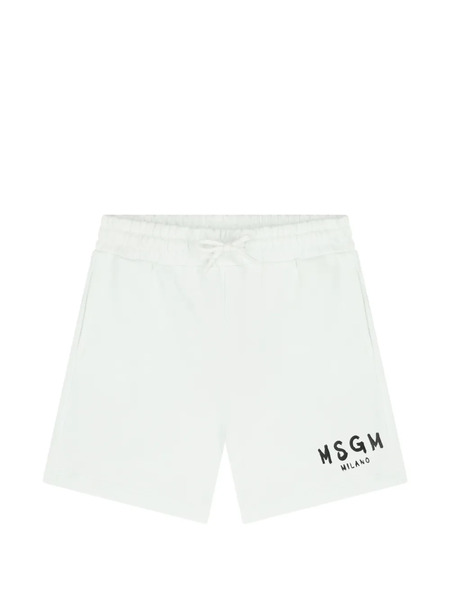  Msgm Kids Drawstring Pocket Shorts - White 