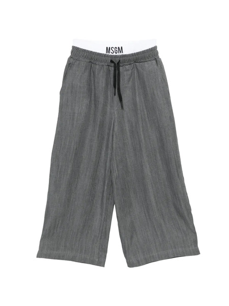  Msgm Kids Drawstring Trousers - Grey 