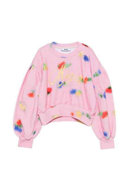  Msgm Kids Floral-print Sweatshirt - Pink 