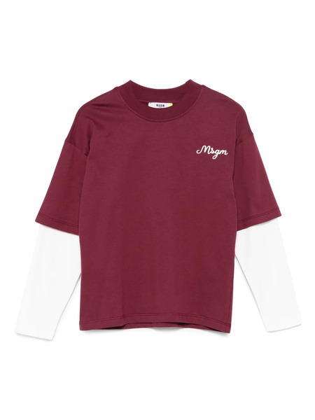  Msgm Kids Logo-embroidered T-shirt 