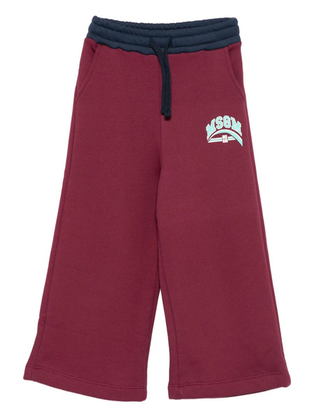  Msgm Kids Logo-print Drawstring Trousers - Red 