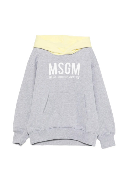  Msgm Kids Logo-print Hoodie - Grey 