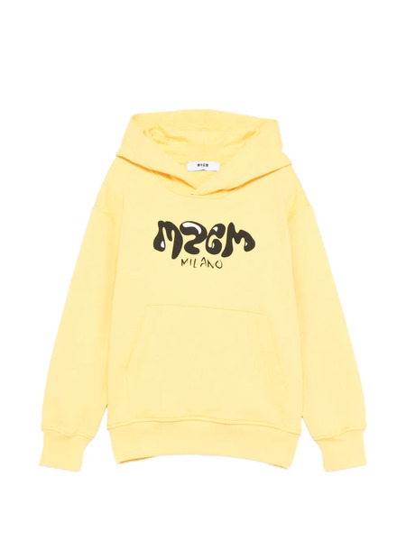  Msgm Kids Logo-print Hoodie - Yellow 