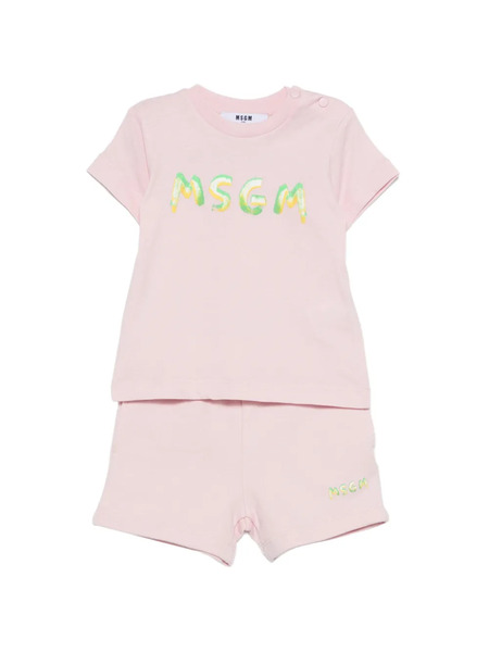  Msgm Kids Logo-print Short Set - Pink 