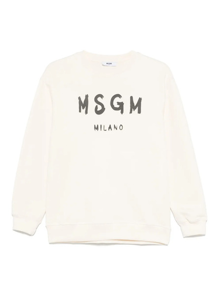  Msgm Kids Logo-print Sweatshirt - Neutrals 