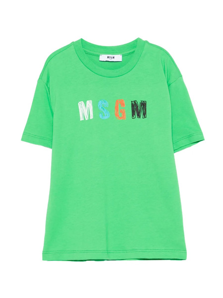  Msgm Kids Logo-print T-shirt - Green 