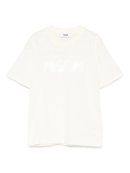  Msgm Kids Logo-print T-shirt - Neutrals 