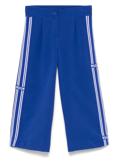 Msgm Kids Logo-tape Trousers - Blue 