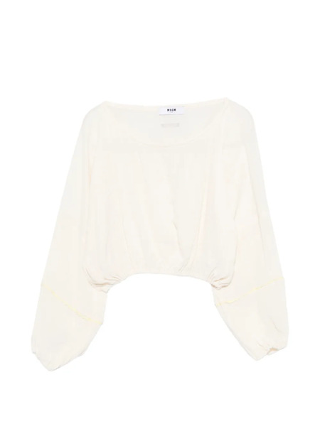  Msgm Kids Long-sleeve Crop Top - Neutrals 