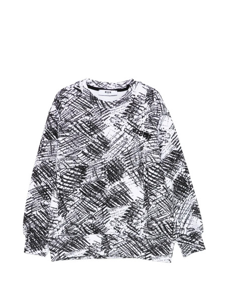  Msgm Kids Long-sleeved Patterned Top - White 