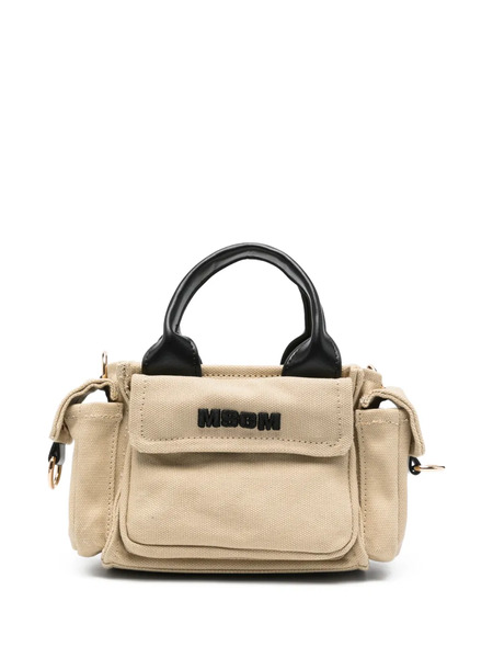  Msgm Kids Mini Flap-pocket Tote Bag - Neutrals 