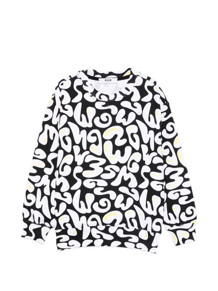  Msgm Kids Patterned Sweatshirt - Black 