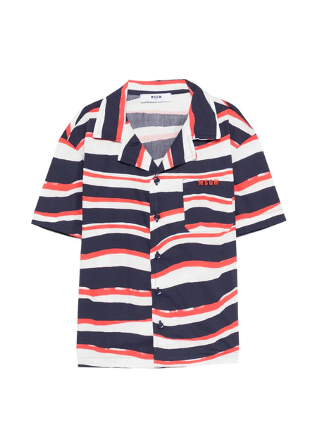  Msgm Kids Striped-pattern Shirt - Blue 