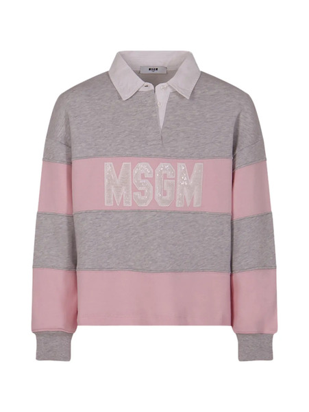  Msgm Kids Striped Sweatshirt - Grey 