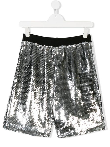  Msgm Kids Teen Sequined Shorts - Grey 