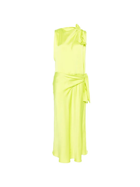  Msgm Knotted Midi Dress - Green 