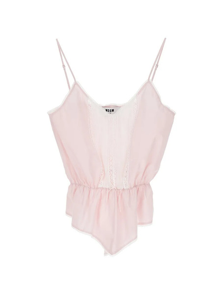  Msgm Lace Camisole Top - Pink 