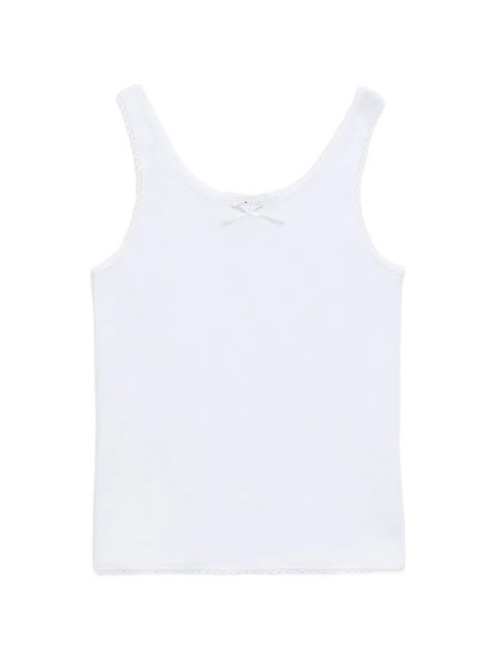  Msgm Lace-trim Bow Top - White 