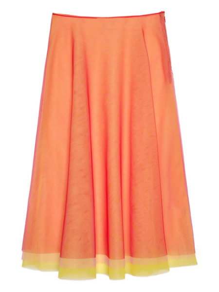  Msgm Layered Tulle Midi Skirt - Orange 