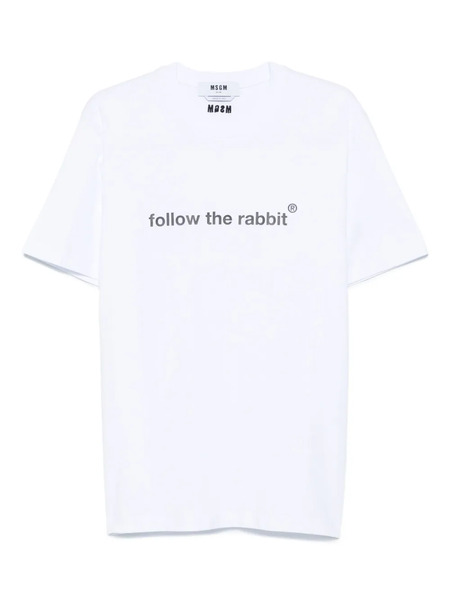  Msgm Lettering-print T-shirt - White 