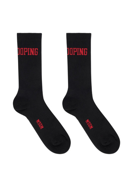  Msgm Lettering Socks - Black 