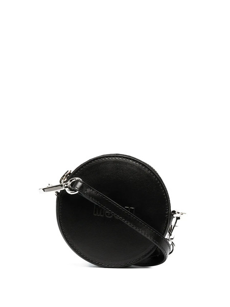  Msgm Logo-embossed Circular Mini Bag - Black 