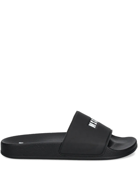  Msgm Logo-embossed Slides - Black 