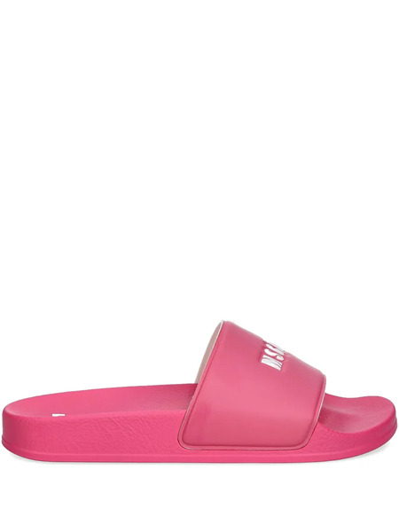  Msgm Logo-embossed Slides - Pink 