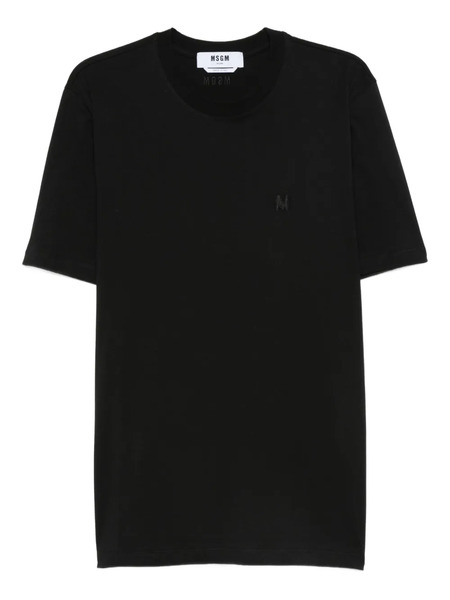  Msgm Logo-embroidered Cotton T-shirt - Black 