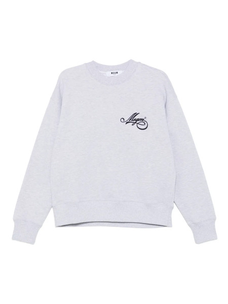  Msgm Logo-embroidered Sweatshirt - Grey 