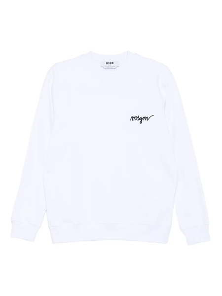  Msgm Logo-embroidered Sweatshirt - White 
