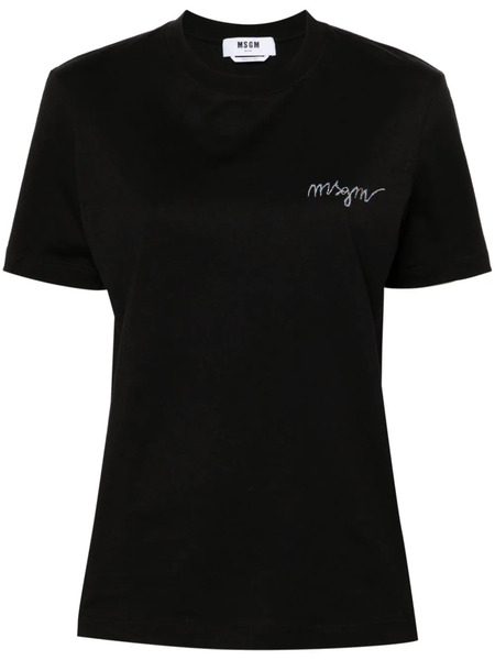  Msgm Logo-embroidered T-shirt - Black 
