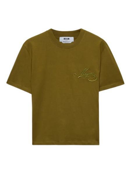  Msgm Logo-embroidered T-shirt - Green 